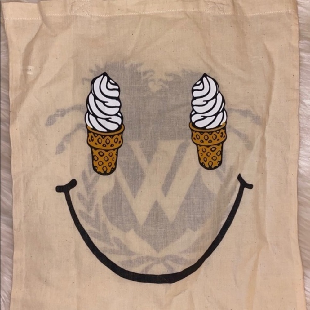 Wildfox Canvas Tote Bag with Original W Horse Design one side & Ice Cream Smile
